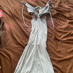 Powder blue mid cut dress